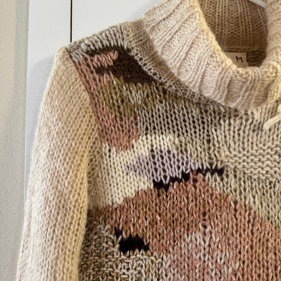 Anthropologie Far Away From Close Impasto Wool Alpaca Mohair Sweater Medium - Picture 4 of 8